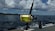 A fishing rod with a line attached to a boat near an island